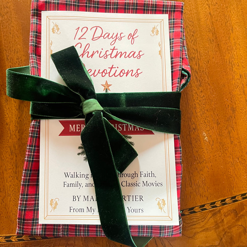 🎁 Plaid Christmas Apron + Devotional Gift Bundle
