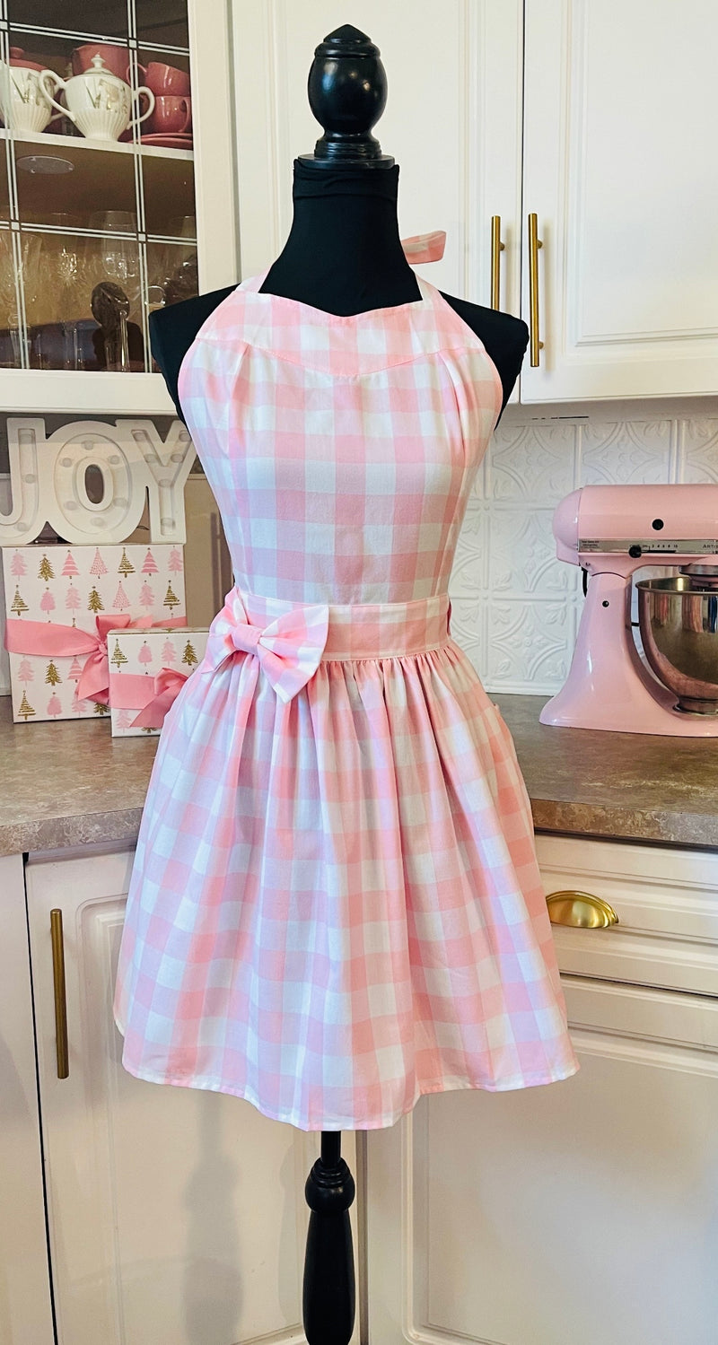 Pink Gingham Party Girl Apron